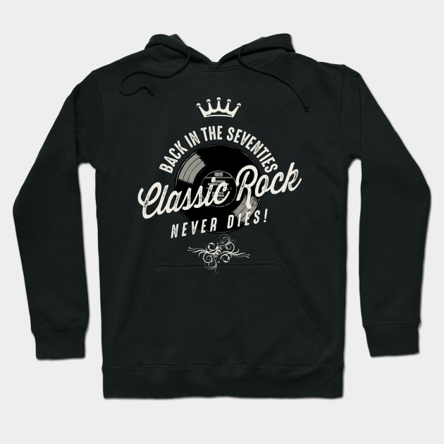 Classic Rock Never Dies Hoodie by Designkix